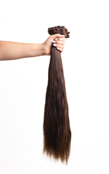 3 Pcs - Classic Clip in hair  extensions | Dark Brown