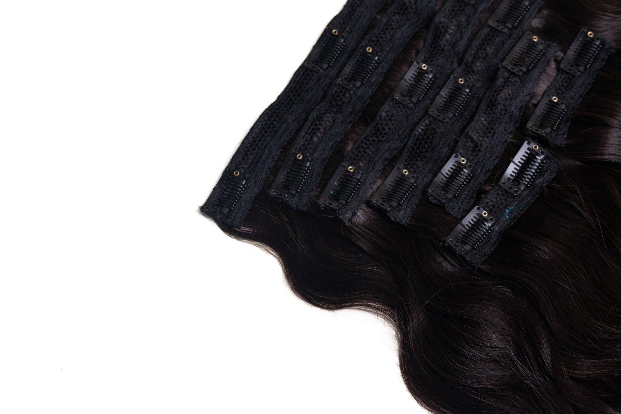 7 Pcs - Classic clip in hair extensions | Jet Black
