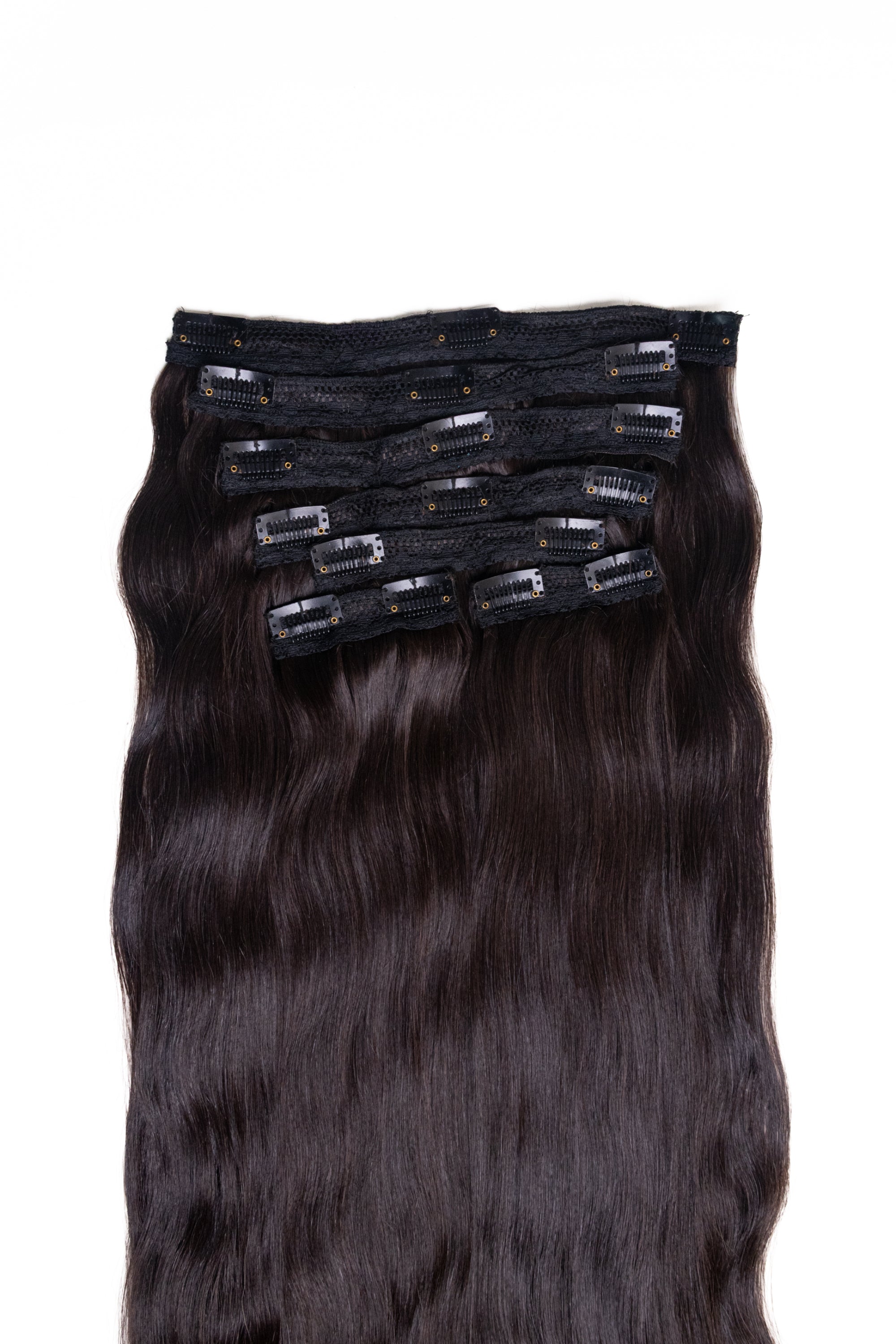 7 Pcs - Classic clip in hair extensions | Jet Black